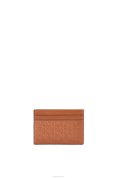Loewe mujer repetido tarjetero liso de piel de becerro de seda repujada LP641400 broncearse
