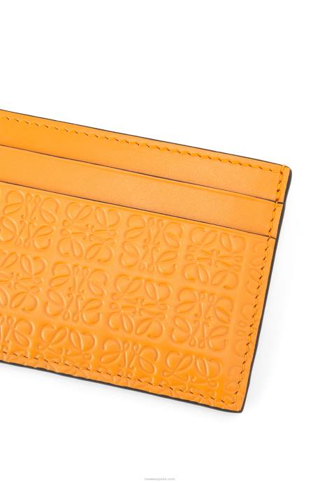 Loewe mujer repetido tarjetero liso de piel de becerro de seda repujada LP641404 mandarín