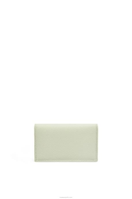 Loewe mujer tarjetero con anagrama de piel de becerro granulada LP641350 celadón claro