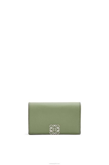 Loewe mujer tarjetero con anagrama de piel de becerro granulada LP641373 Romero