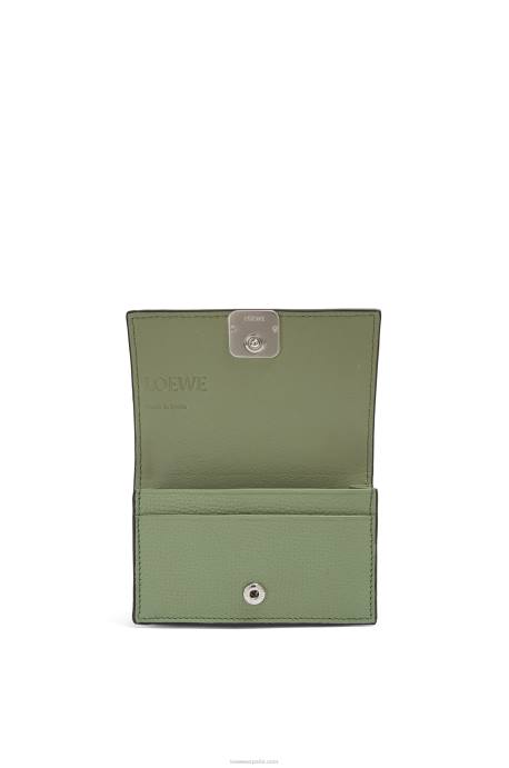 Loewe mujer tarjetero con anagrama de piel de becerro granulada LP641373 Romero