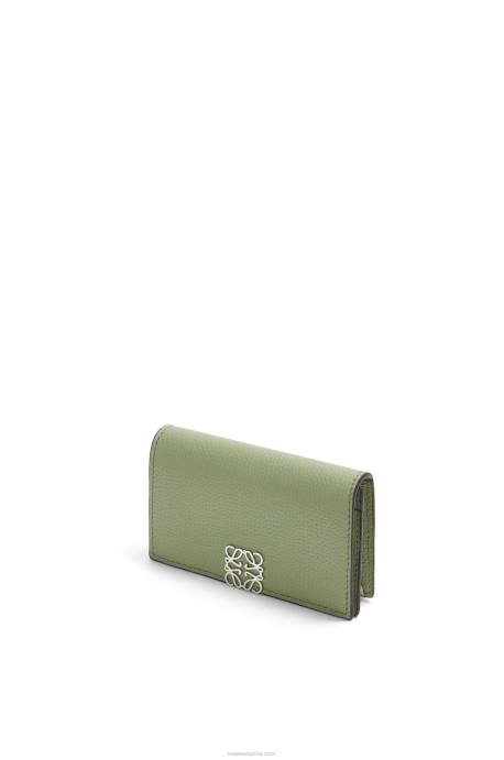 Loewe mujer tarjetero con anagrama de piel de becerro granulada LP641373 Romero