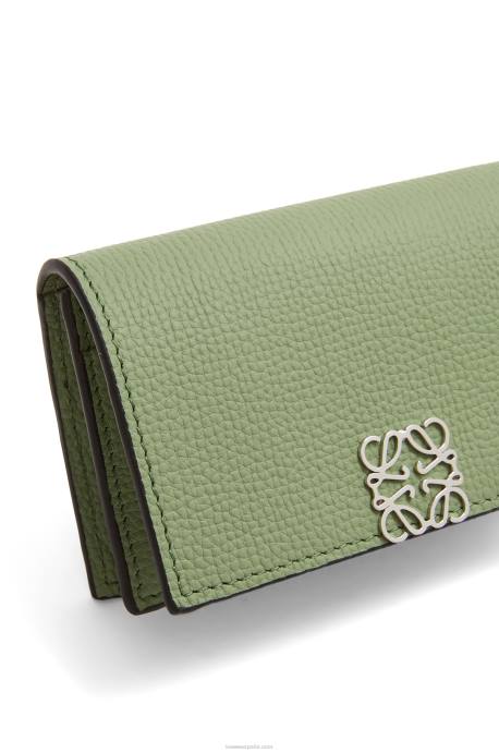 Loewe mujer tarjetero con anagrama de piel de becerro granulada LP641373 Romero