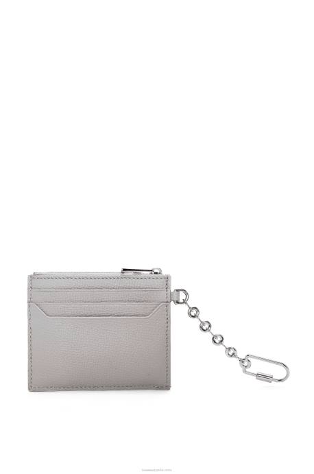 Loewe mujer tarjetero con llave cuadrada y anagrama de piel de becerro granulada LP641321 Perla gris