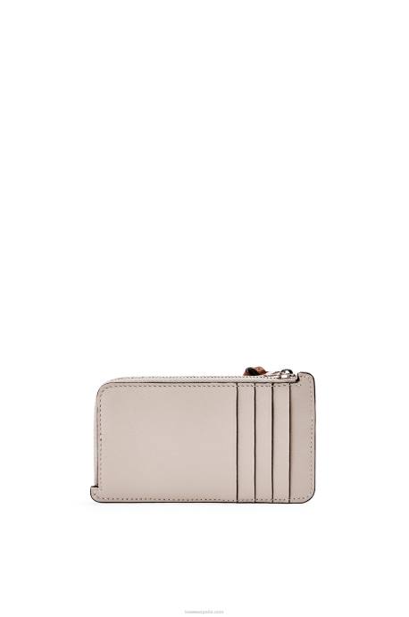 Loewe mujer tarjetero con monedas de la marca en piel de becerro clásica LP641407 avena claro/bronceado