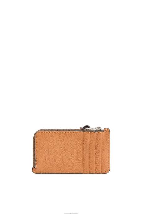 Loewe mujer tarjetero con monedas de piel de becerro granulada suave LP641340 caramelo claro/pacana