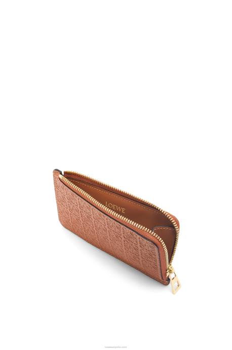 Loewe mujer tarjetero con motivo de monedas de piel de becerro de seda repujada LP641411 broncearse