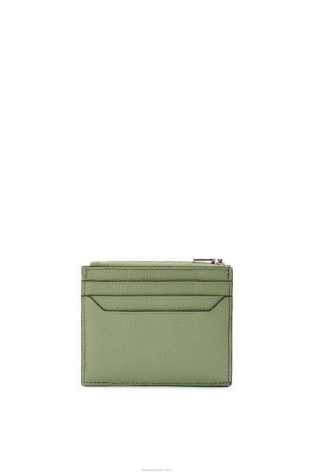 Loewe mujer tarjetero cuadrado con anagrama y cremallera de piel de becerro granulada LP641398 Romero