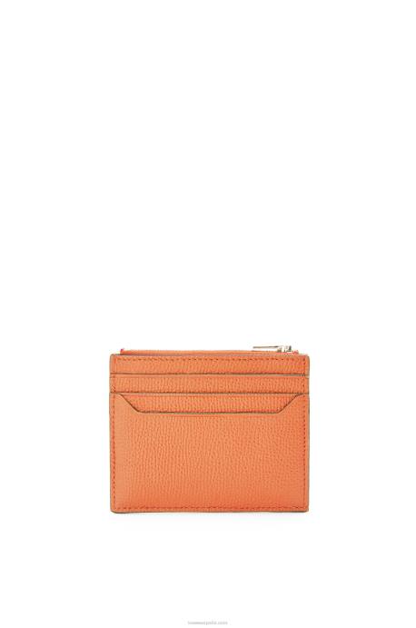 Loewe mujer tarjetero cuadrado con anagrama y cremallera de piel de becerro granulada LP641399 Arrecife de coral