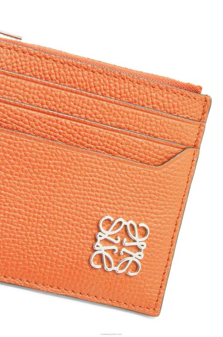 Loewe mujer tarjetero cuadrado con anagrama y cremallera de piel de becerro granulada LP641399 Arrecife de coral