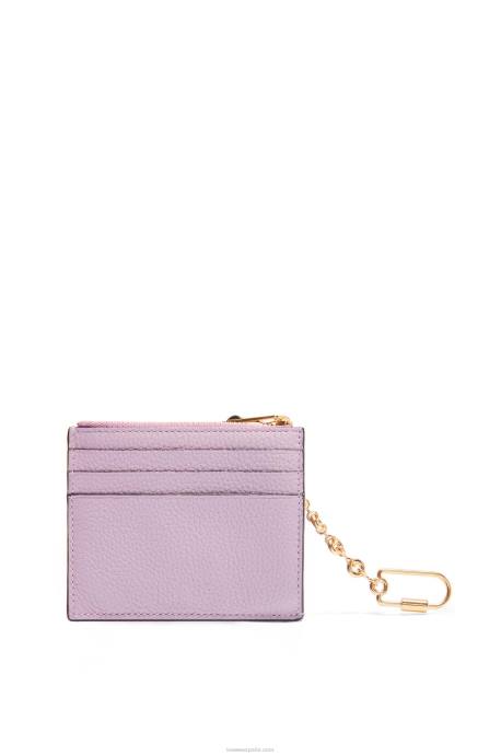 Loewe mujer tarjetero cuadrado de suave piel de becerro graneada con cadena LP641365 malva sucio/tostado