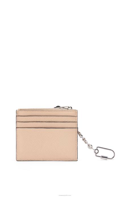 Loewe mujer tarjetero cuadrado de suave piel de becerro graneada con cadena LP641381 desnudo/citronela