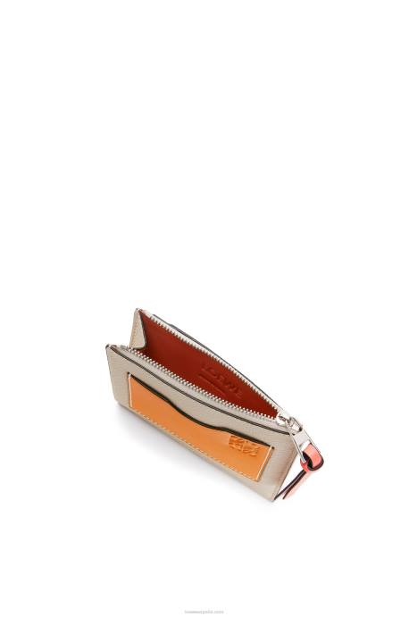 Loewe mujer tarjetero grande con monedas de suave piel de becerro granulada LP641353 avena ligera/miel