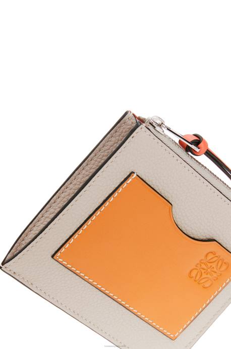 Loewe mujer tarjetero grande con monedas de suave piel de becerro granulada LP641353 avena ligera/miel