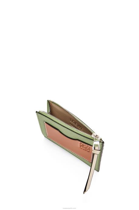Loewe mujer tarjetero grande con monedas de suave piel de becerro granulada LP641354 romero/bronceado