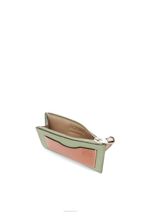 Loewe mujer tarjetero grande con monedas de suave piel de becerro granulada LP641354 romero/bronceado