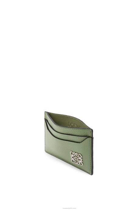 Loewe mujer tarjetero liso con anagrama de piel de becerro granulada LP641355 Romero