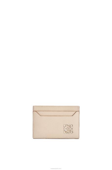 Loewe mujer tarjetero liso con anagrama de piel de becerro granulada LP641356 fantasma de luz