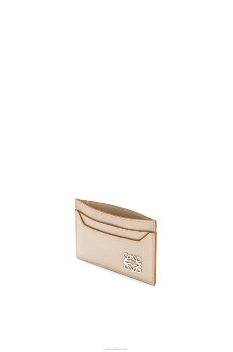 Loewe mujer tarjetero liso con anagrama de piel de becerro granulada LP641356 fantasma de luz