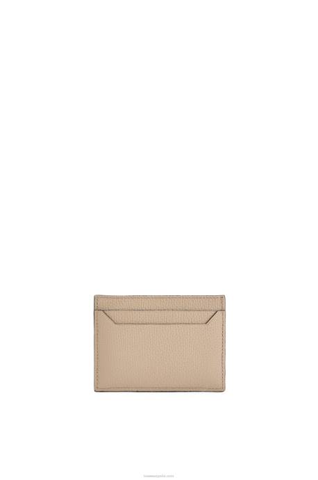 Loewe mujer tarjetero liso con anagrama de piel de becerro granulada LP641357 arena