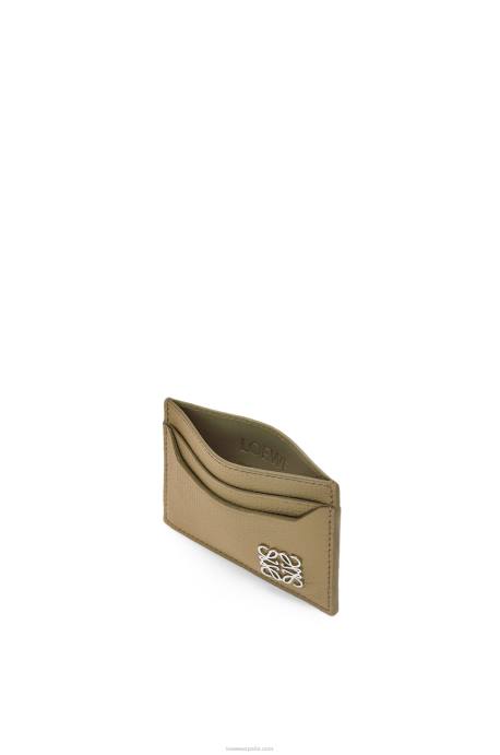 Loewe mujer tarjetero liso con anagrama de piel de becerro granulada LP641371 alcachofa verde