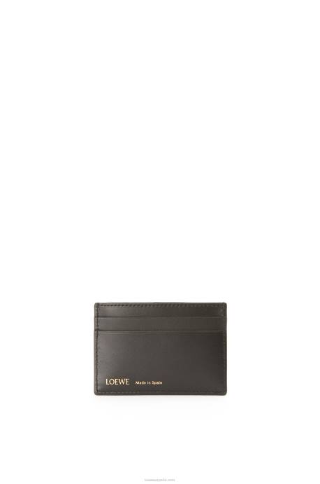 Loewe mujer tarjetero liso de jacquard y piel de becerro LP641419 azul marino/negro