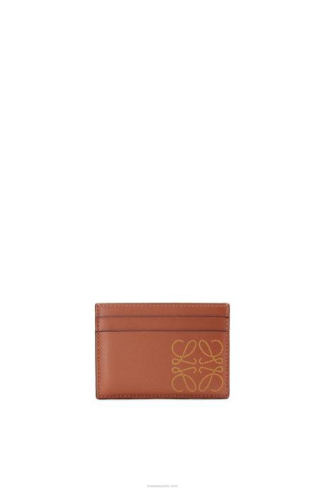 Loewe mujer tarjetero liso de la marca LP641388 bronceado/ocre