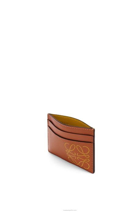 Loewe mujer tarjetero liso de la marca LP641388 bronceado/ocre