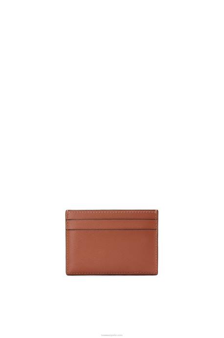 Loewe mujer tarjetero liso de la marca LP641388 bronceado/ocre