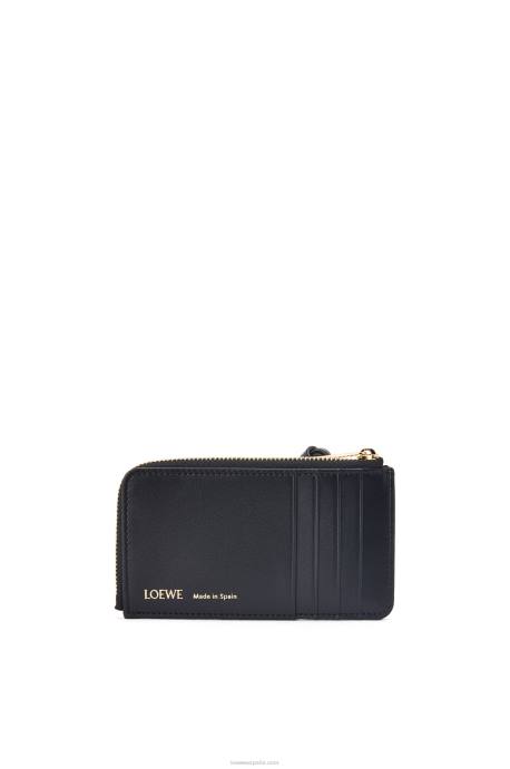 Loewe mujer tarjetero monedero de jacquard y piel de becerro LP641390 azul marino/negro