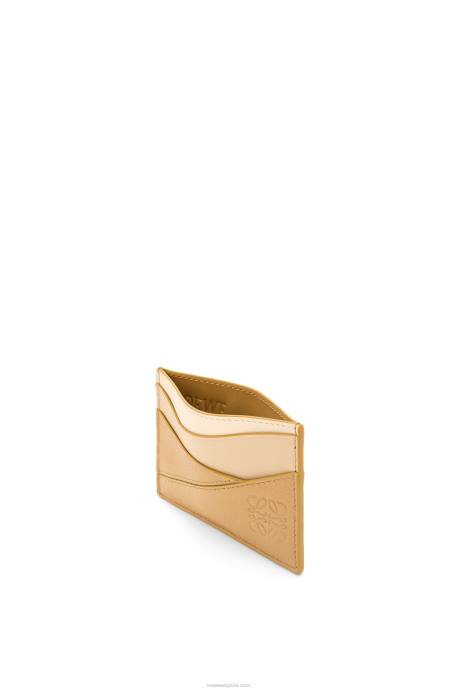 Loewe mujer tarjetero puzzle liso de piel de becerro clásica LP641328 angora/beige empolvado