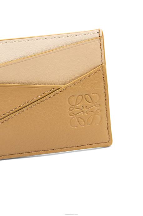 Loewe mujer tarjetero puzzle liso de piel de becerro clásica LP641328 angora/beige empolvado