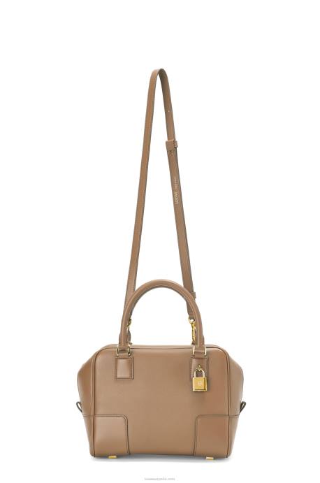 Loewe mujer Bolso amazona 19 cuadrado de piel de becerro napa LP64170 color visón