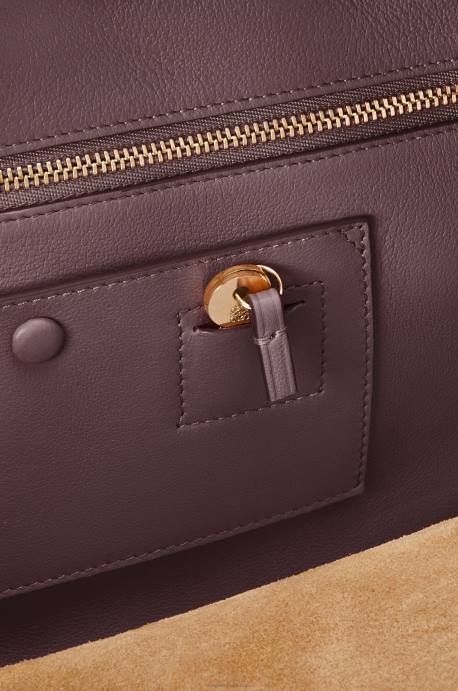 Loewe mujer bolso amazona 28 de piel de becerro napa LP64173 ciruela pasa
