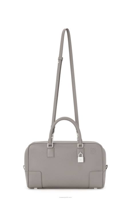 Loewe mujer bolso amazona 28 de suave piel de becerro graneada LP64134 Perla gris