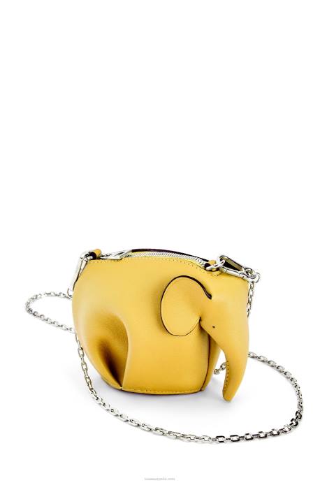 Loewe mujer bolsa de elefante en piel de becerro clásica LP64557 amarillo