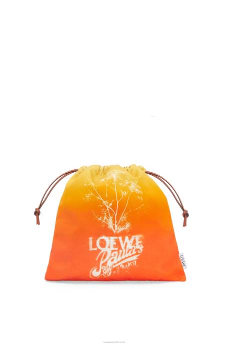 Loewe mujer bolsito con cordón hinojo en lona LP64630 naranja