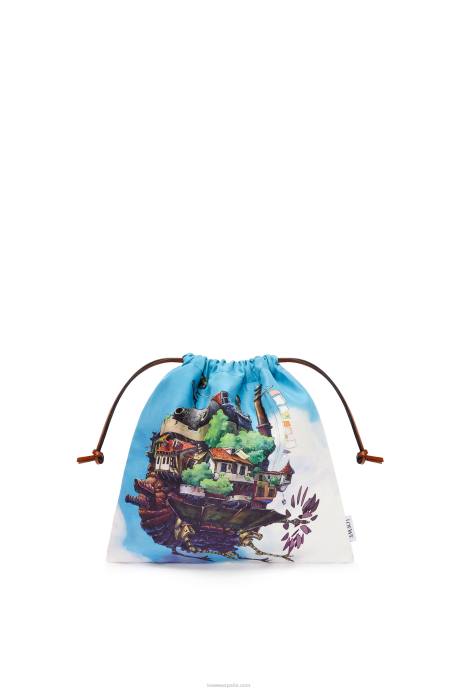 Loewe mujer bolsito de lona con cordón y castillo en movimiento LP64631 multicolor