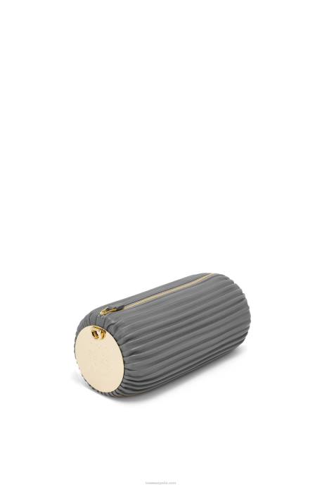 Loewe mujer bolsito para pulsera de napa de becerro y latón LP64622 gris asfalto