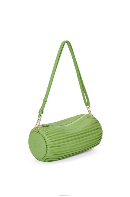 Loewe mujer bolsito pulsera en napa plisada LP64399 primavera verde