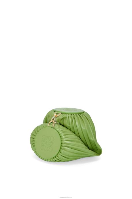 Loewe mujer bolsito pulsera en napa plisada LP64399 primavera verde