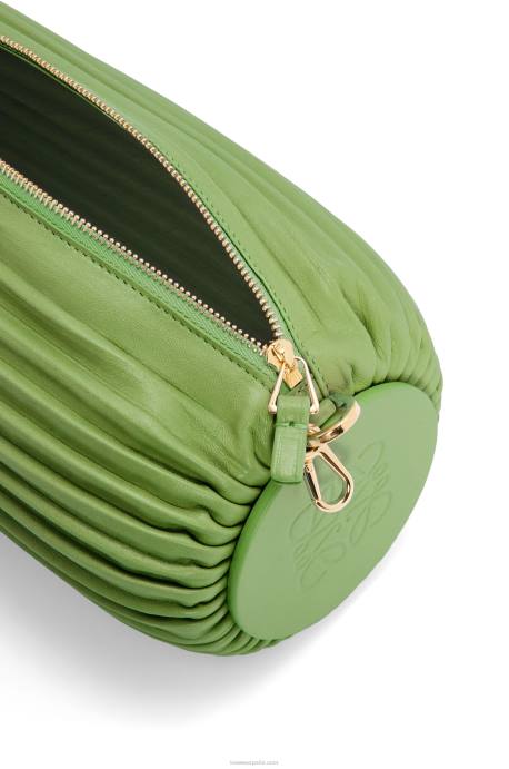 Loewe mujer bolsito pulsera en napa plisada LP64399 primavera verde