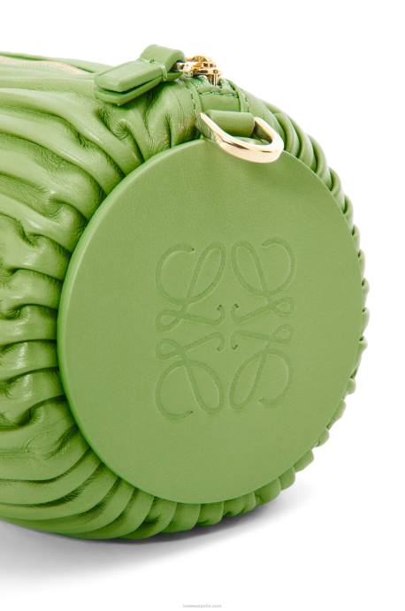 Loewe mujer bolsito pulsera en napa plisada LP64399 primavera verde