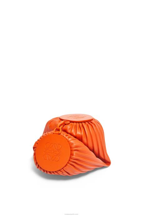 Loewe mujer bolsito pulsera en napa plisada LP64600 naranja