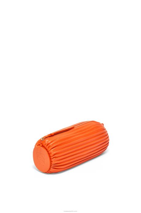 Loewe mujer bolsito pulsera en napa plisada LP64600 naranja