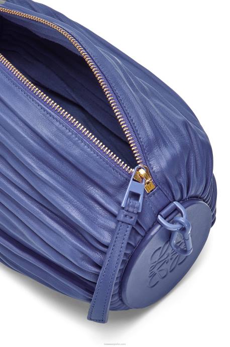 Loewe mujer bolsito pulsera en napa plisada LP64601 glaseado de color morado oscuro