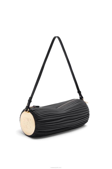 Loewe mujer bolsito pulsera en napa plisada LP64626 negro