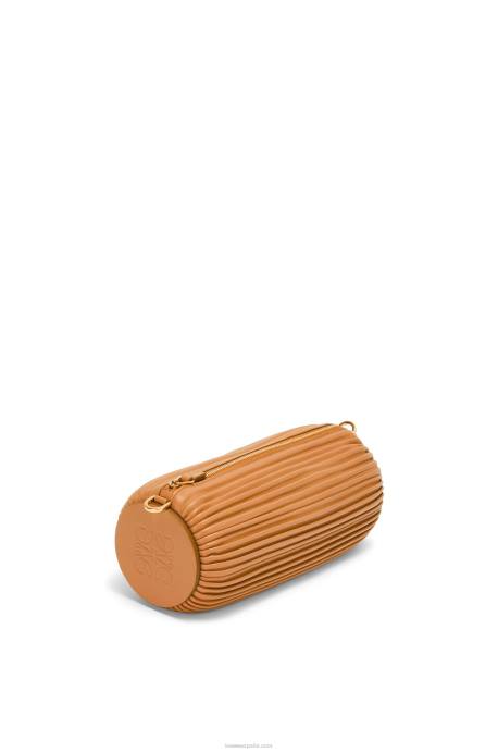 Loewe mujer bolsito pulsera en napa plisada LP64627 cálido desierto