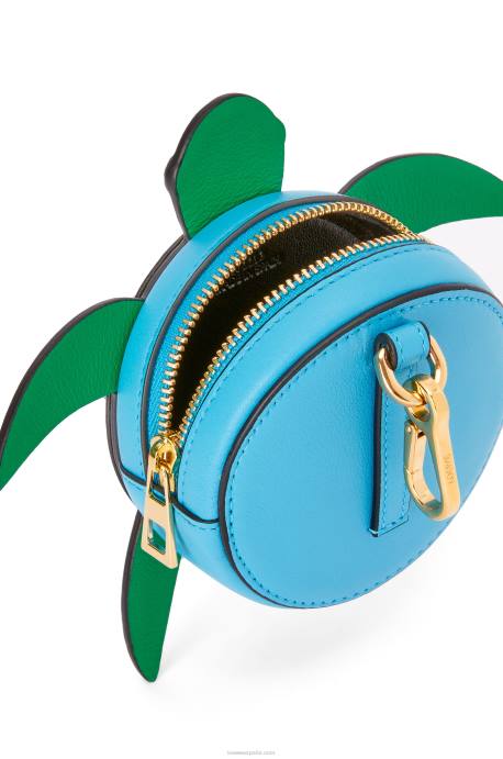 Loewe mujer bolsito tortuga para galletas en piel de becerro clásica LP64617 azul verde