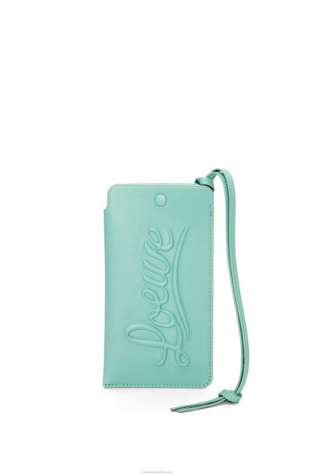 Loewe mujer bolso de mano con asa en piel de becerro clásica LP64594 menta fresca